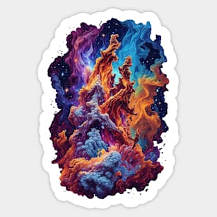 Cosmic Ballet: Nebula's Elegance in Pillars of Creation - cosmic Sticker